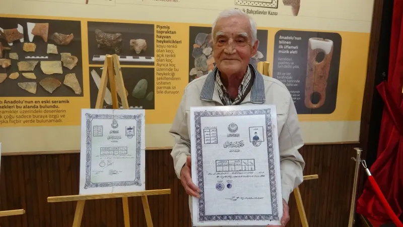 Emekli valinin müzeye bağışladığı 105 yıllık diploma