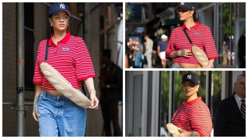 Rihanna'dan Baget Ekmek Çanta Şov! Hamilelikte Stil İkonu